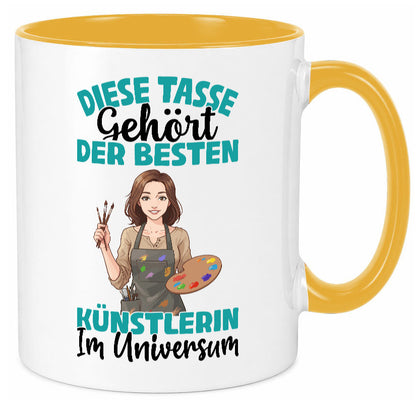 Im Universum: Künstlerin | Kunst lustig Humor Geschenkidee Geschenk Tasse