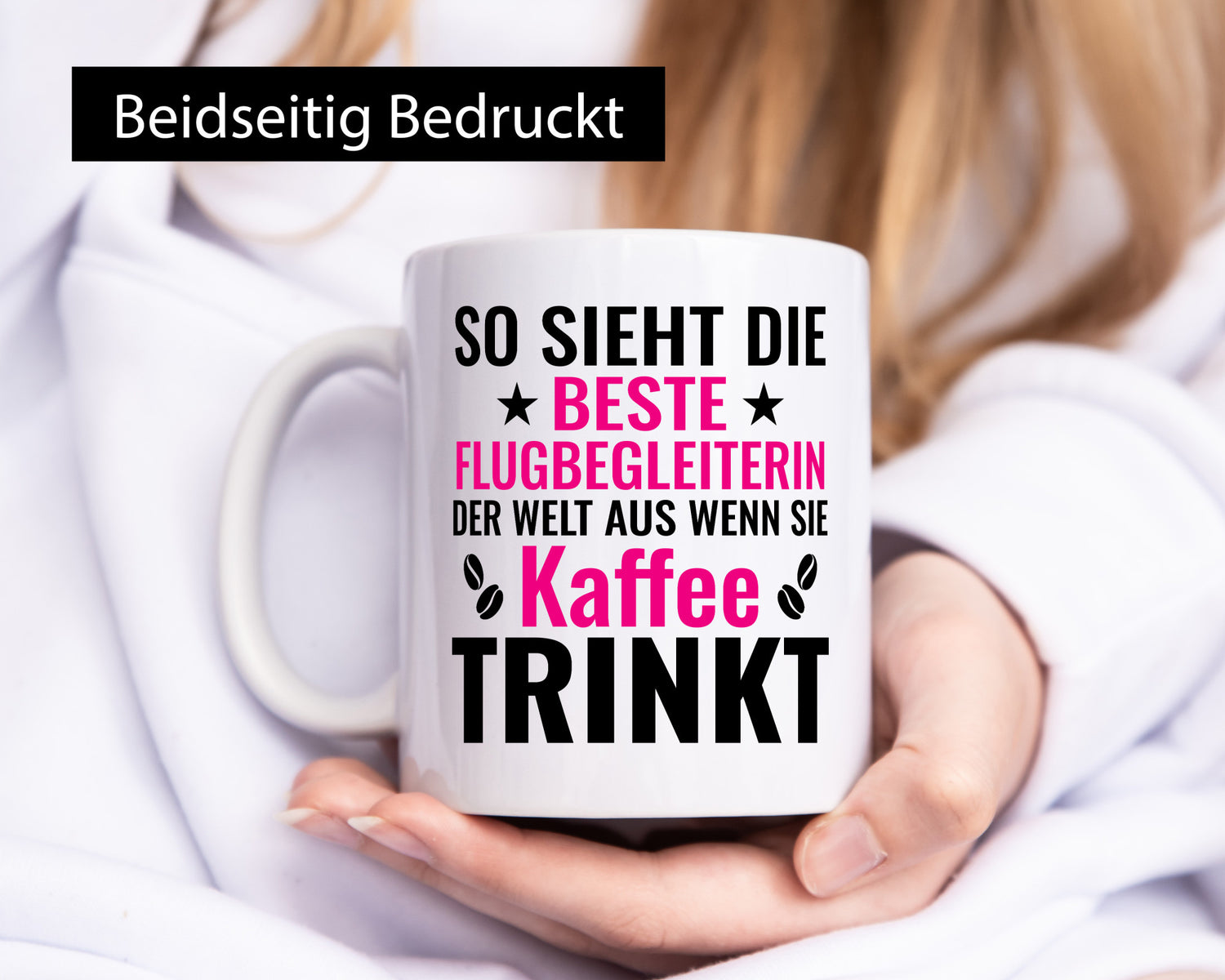 Kaffee trinkt: Flugbegleiterin | Stewardess Flughafen Geschenk Humor