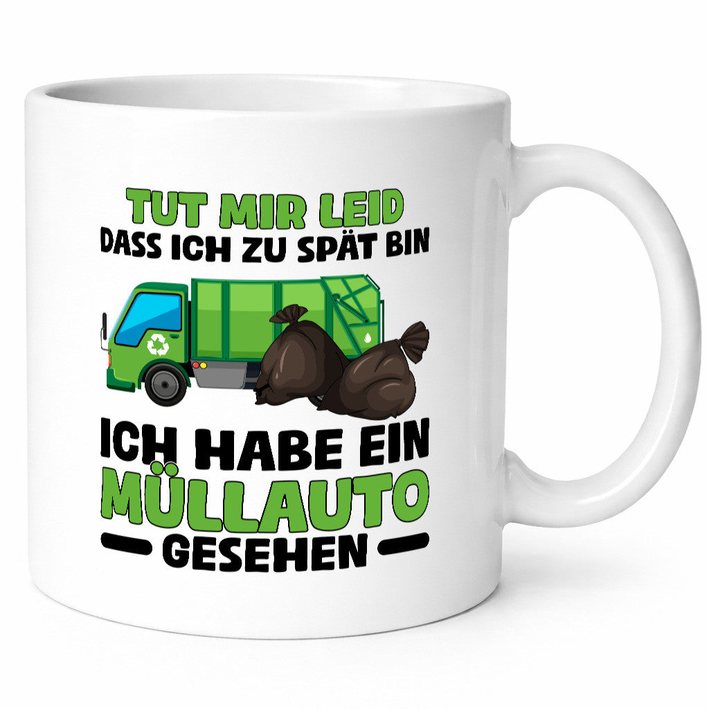 Bin zu spät hab ein Müllauto gesehen | Müllabfuhr lustiger Spruch Geschenk