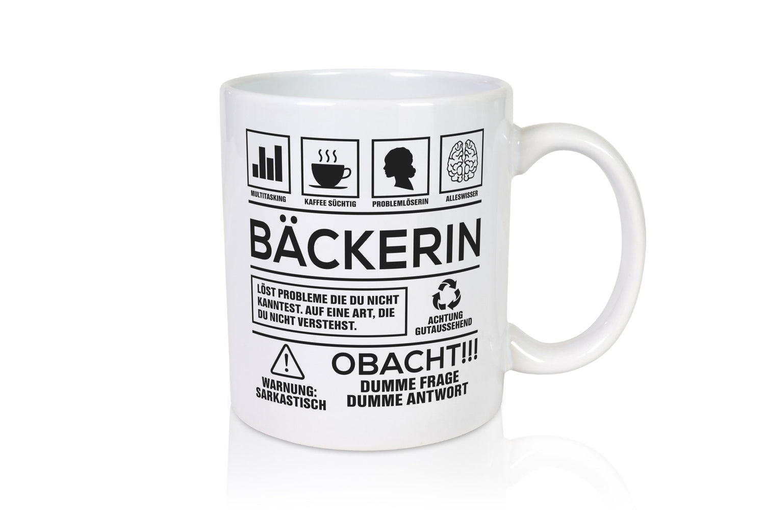 Achtung Probleme Bäckerin | Bäckerei Frauen Backen Humor Geschenkidee Tasse