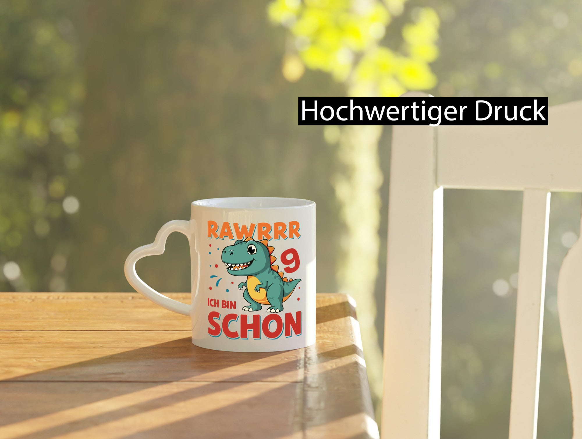 9. Geburtstag | 9 Jahre Raw ich bin schon T-Rex Geschenkidee Humor Tasse