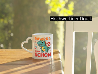 9. Geburtstag | 9 Jahre Raw ich bin schon T-Rex Geschenkidee Humor Tasse