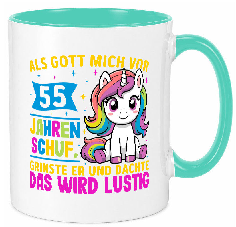 55. Geburtstag | Als Gott mich schuf 40 Jahre v2 lustiger Spruch Geschenk