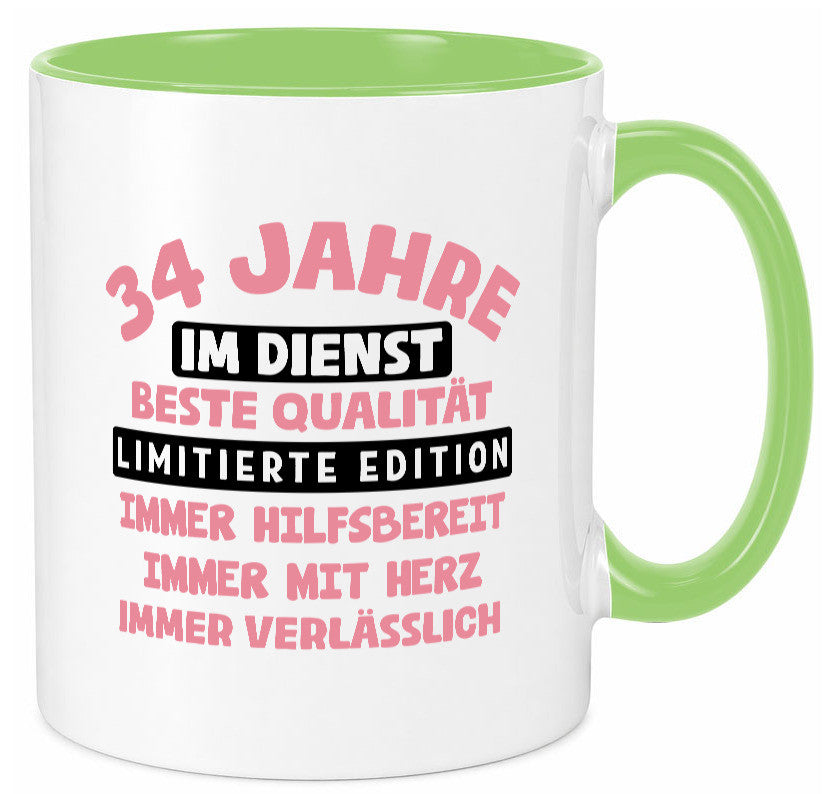 34 Jahre im Dienst | Jubiläum Arbeit v11 Geschenk Kollegen Büro lustiger Spruch