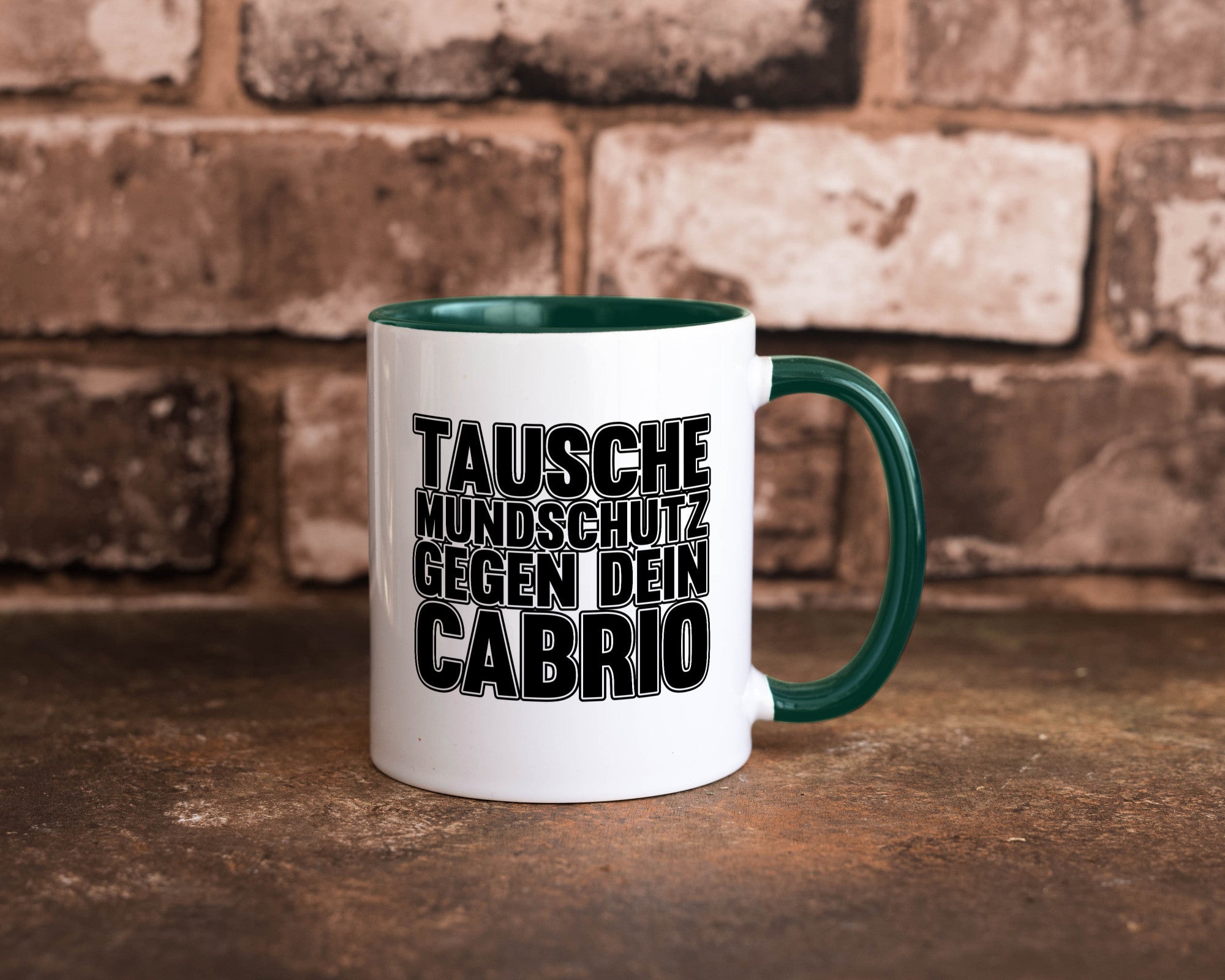 Tausche Mundschutz gegen Cabrio| | Cabrio Geschenkidee Humor Tasse
