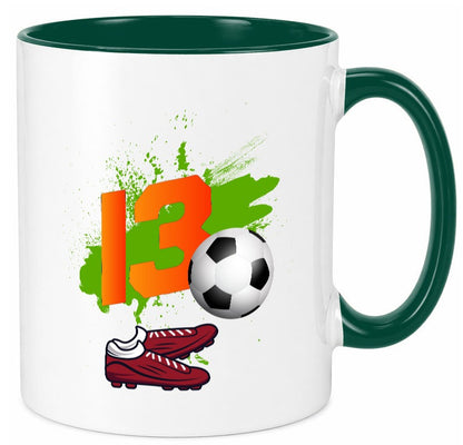 13. Geburtstag | Jungen Fußball Fußballspieler Humor Geschenkidee Tasse