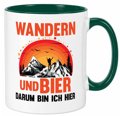Wandern und Bier darum bin ich hier | lustiger Spruch Geschenk Humor