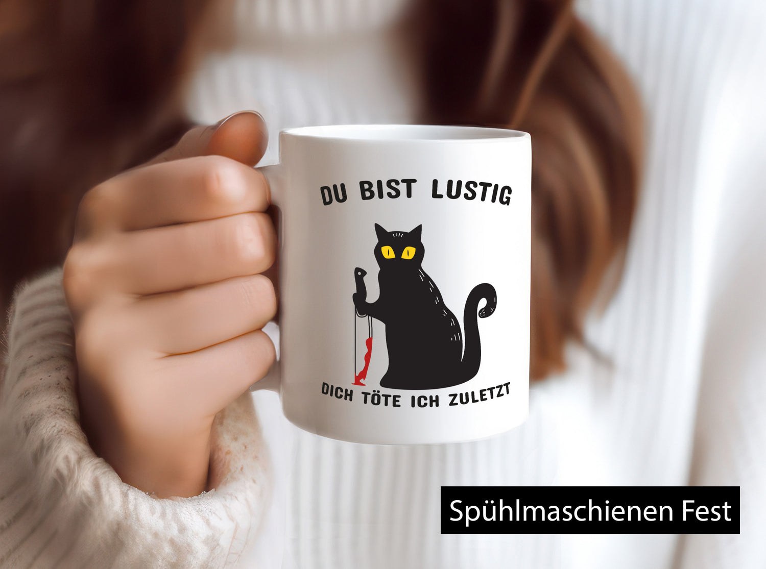 Du bist lustig | Spruch Tasse schwarzer Humor Geschenk Geschenkidee lustiger
