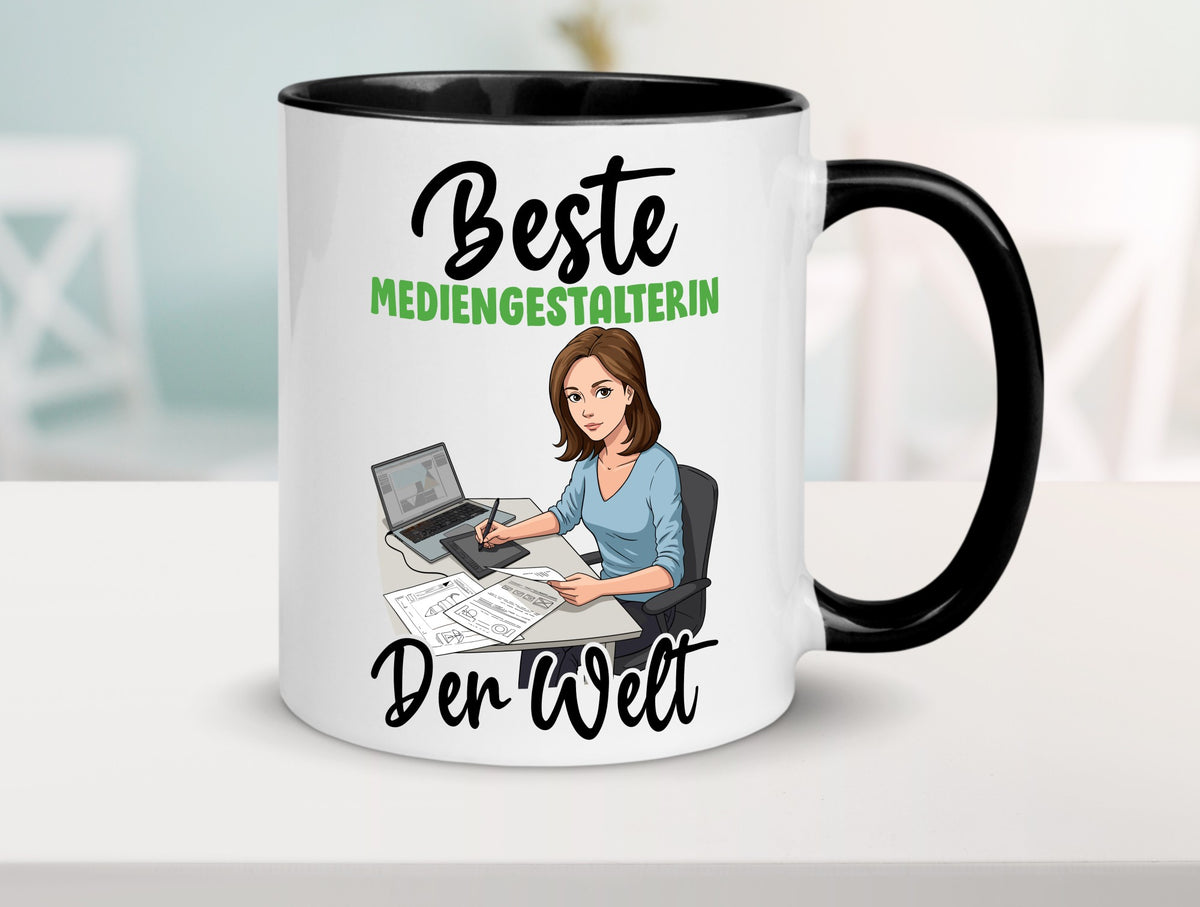 Beste Mediengestalterin | Medien v2 Geschenk Humor Geschenkidee lustiger Spruch Tasse
