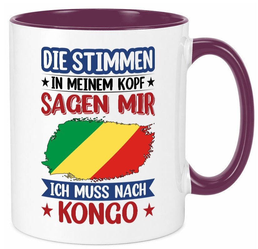 Kongo | Urlaub Stimmen in meinem Kopf Traumland Humor Geschenkidee Tasse