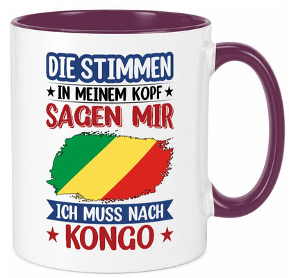 Kongo | Urlaub Stimmen in meinem Kopf Traumland Humor Geschenkidee Tasse