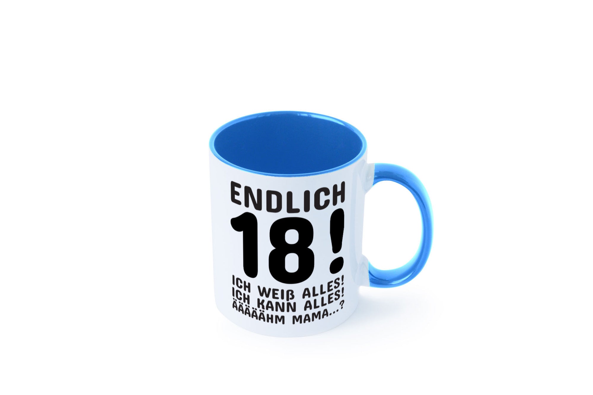 Endlich 18 | Geburtstag Tasse volljährig Erwachsen lustig Geschenkidee Geschenk