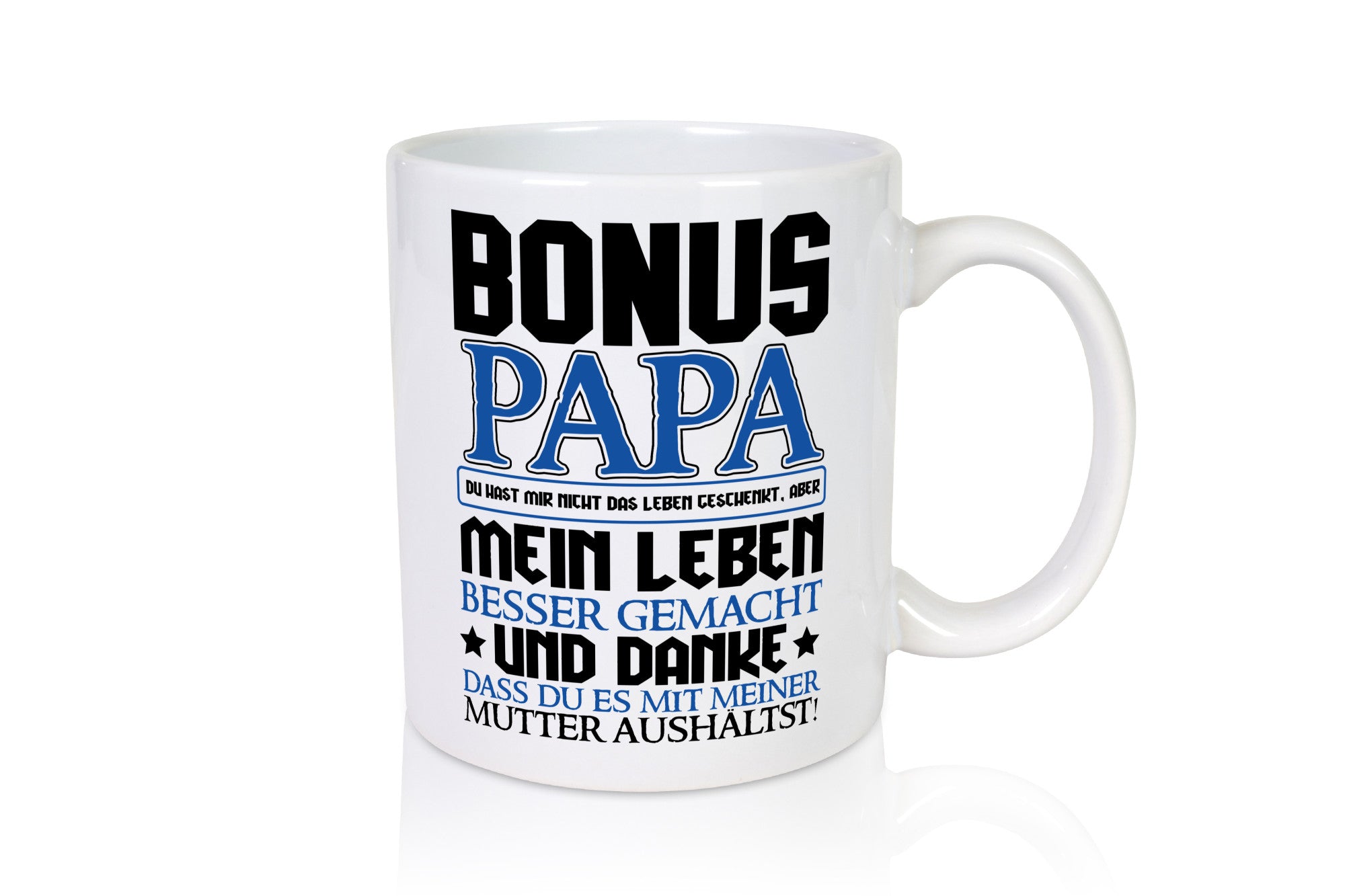 Bonus Papa lustiger Spruch Geschenk Humor Geschenkidee Tasse