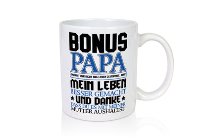 Bonus Papa lustiger Spruch Geschenk Humor Geschenkidee Tasse