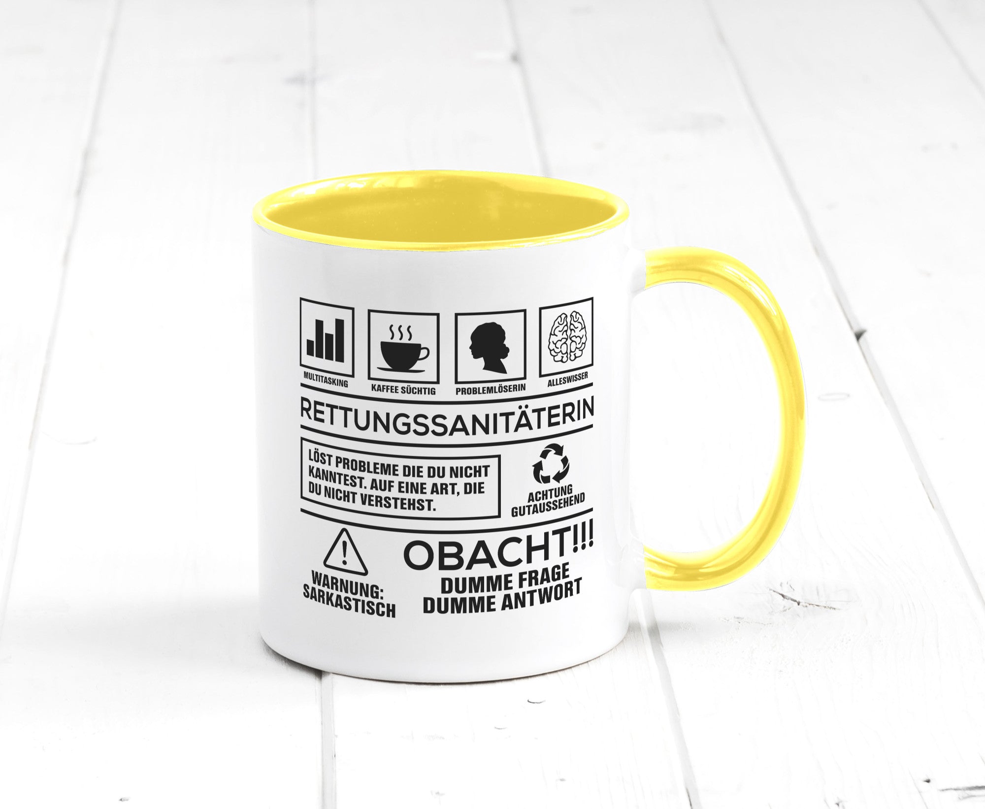 Achtung Probleme Rettungssanitäterin | Sanitäter Geschenkidee Humor Tasse