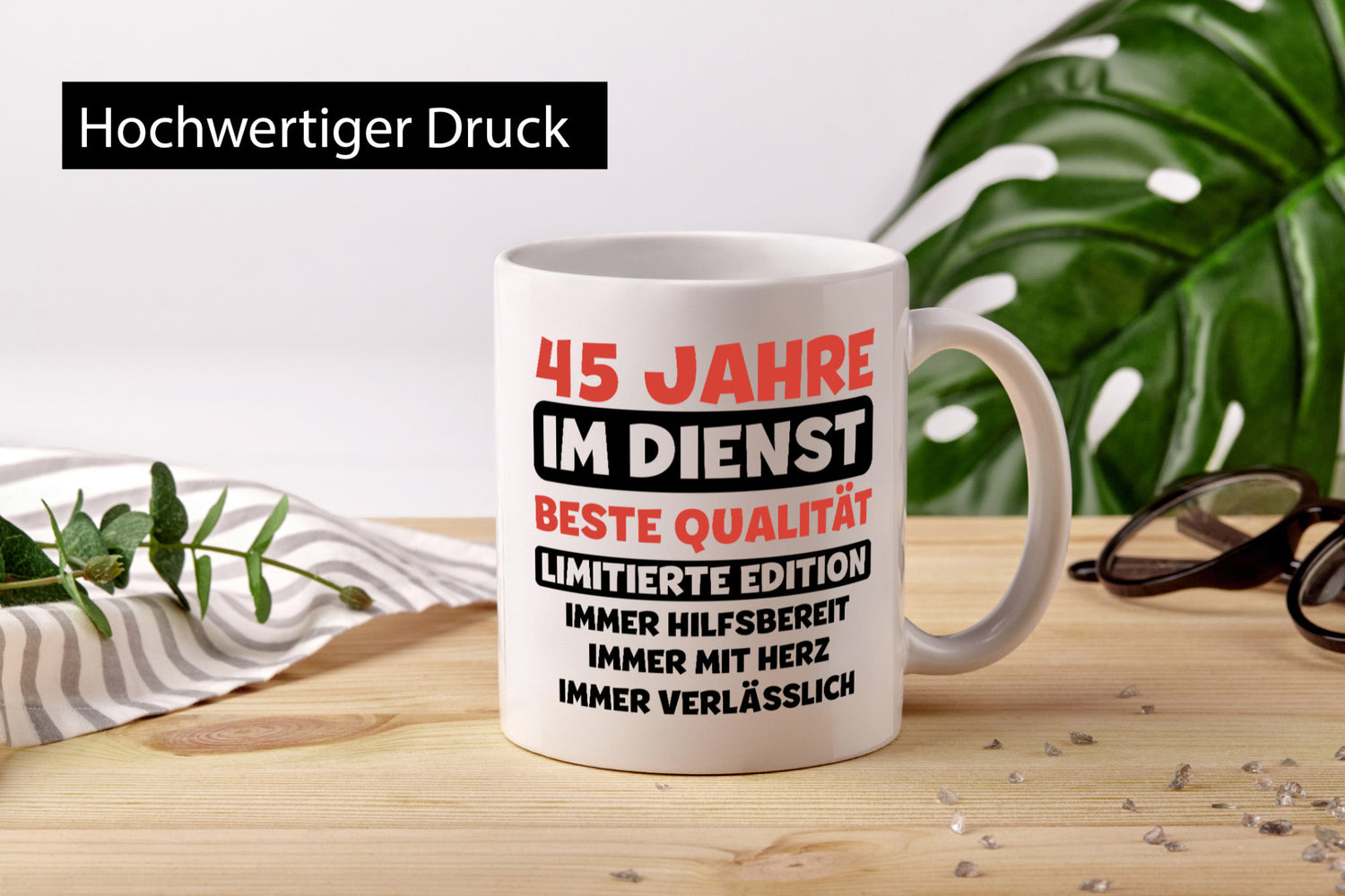 45 Jahre im Dienst | Jubiläum Arbeit v3 lustig Kollegen Büro Geschenk Tasse
