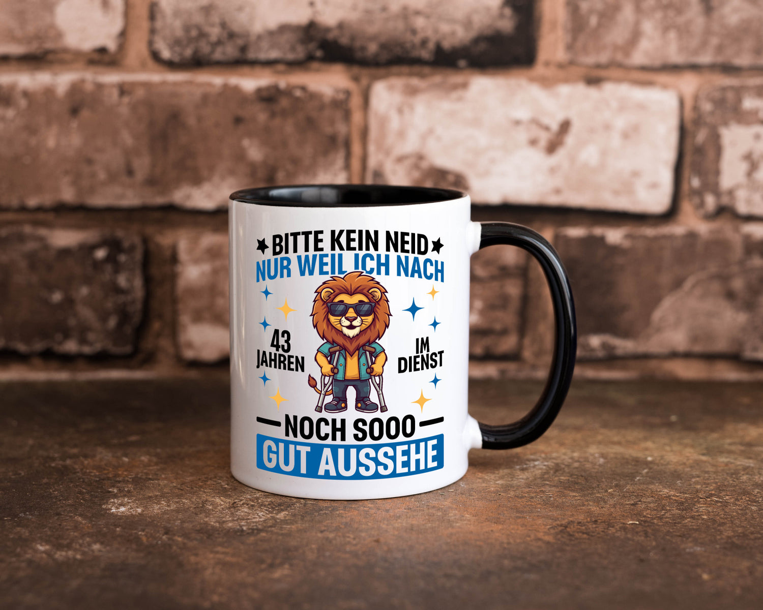 43 Jahre im Dienst | Arbeitsjubiläum Arbeit Geschenk Kollegen Büro lustiger