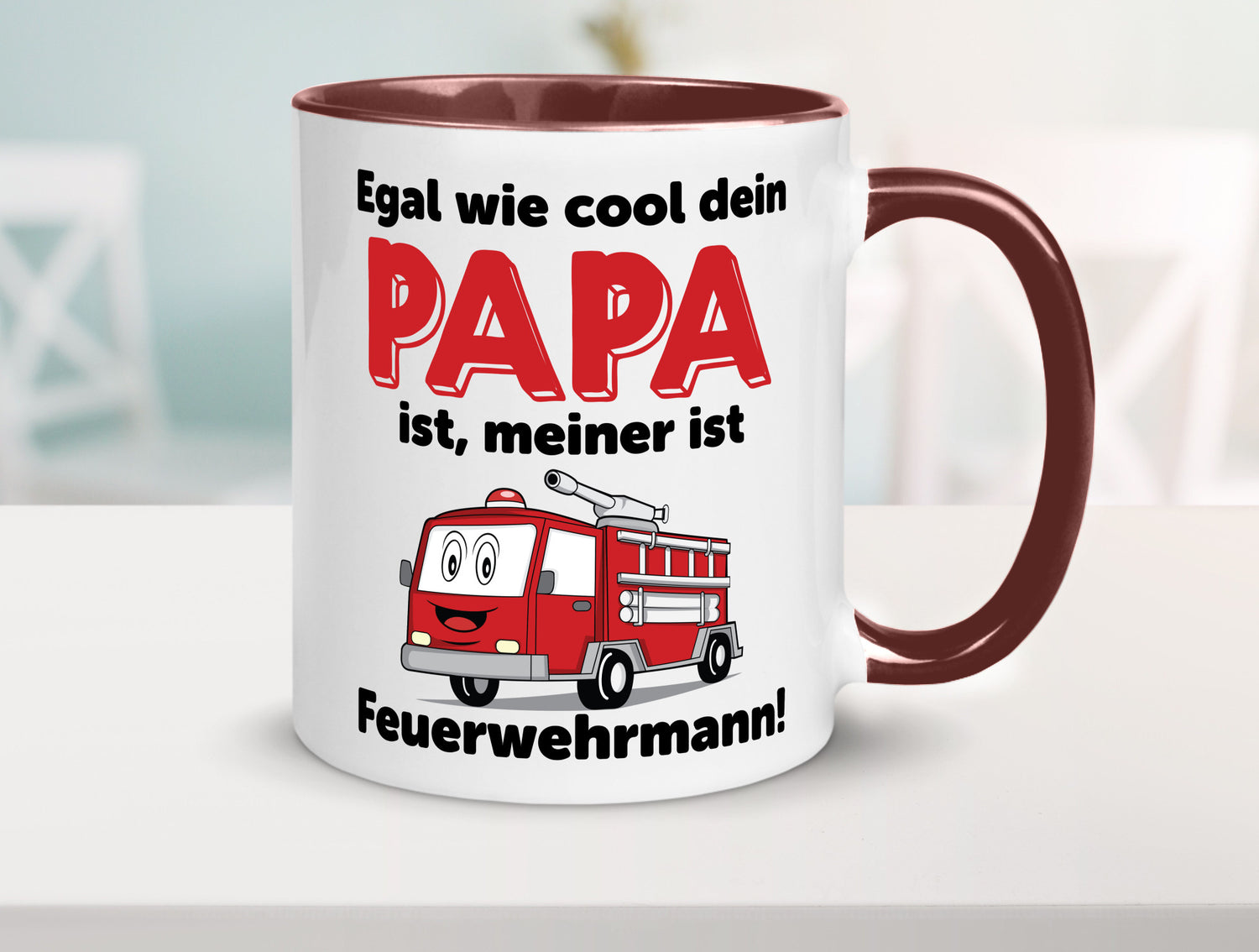 Cooler Papa | Feuerwehrmann Bester der Welt Humor Geschenkidee Tasse