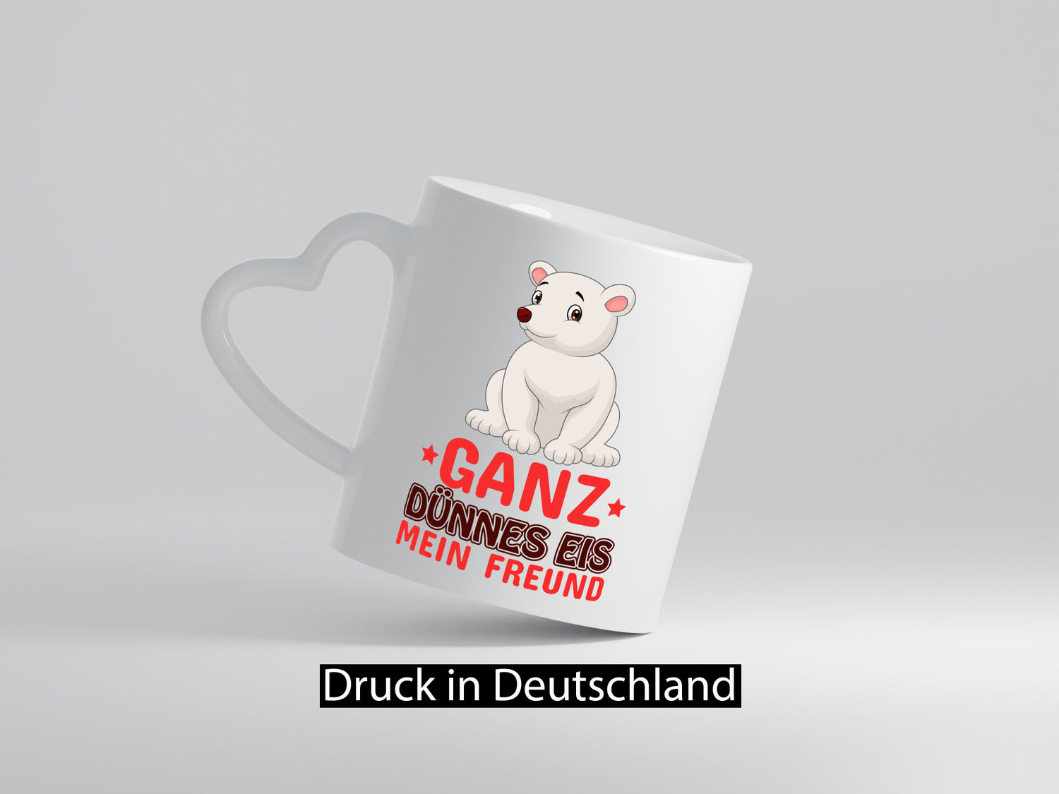Ganz dünnes Eis | Spruch Tasse lustiger Eisbär Geschenk Humor Geschenkidee