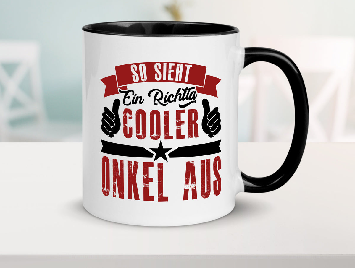 So sieht ein richtig cooler Onkel aus | lustig Humor Geschenkidee Geschenk Tasse
