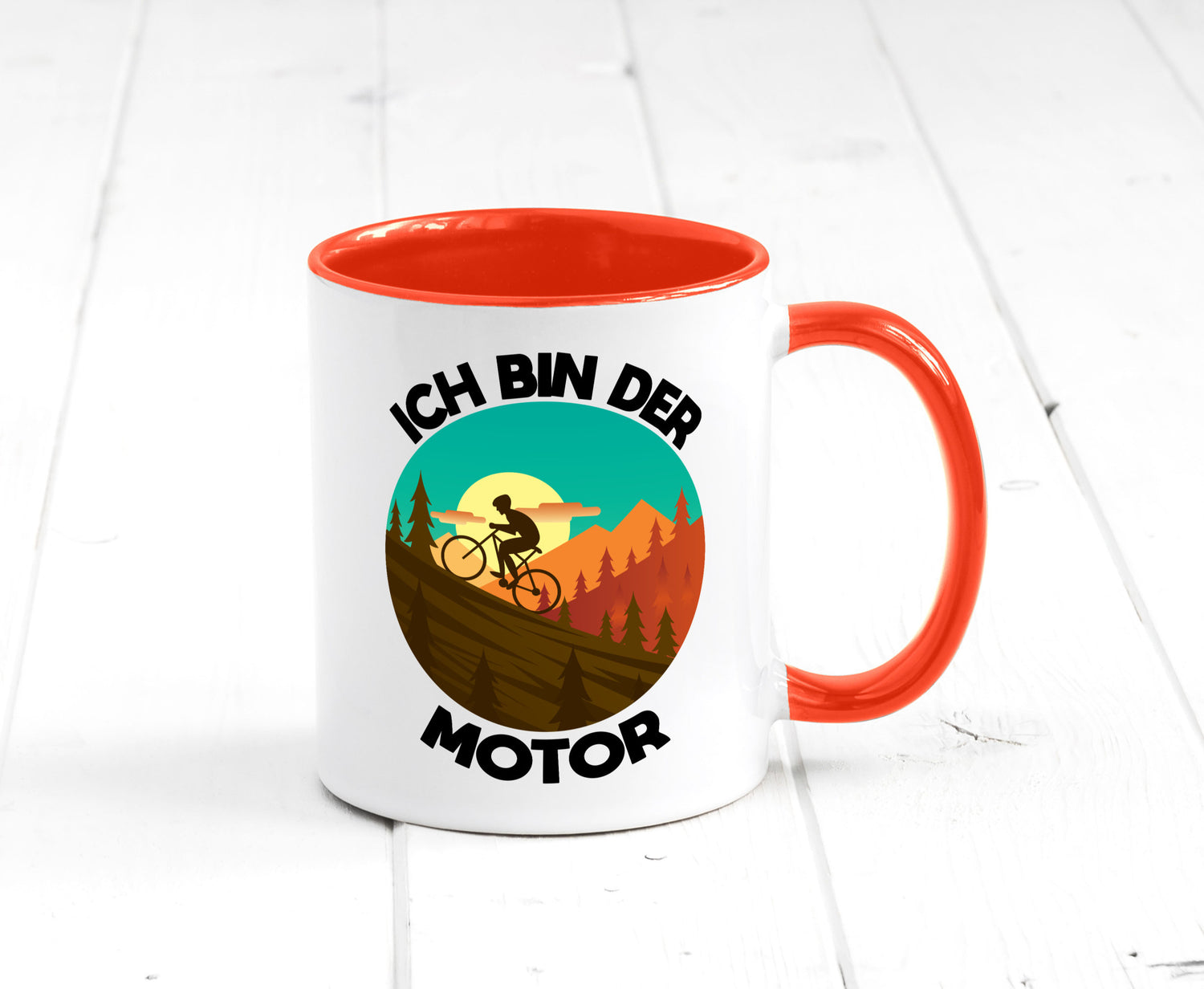 Ich bin der Motor | Mountainbiking Fahrrad Berge Geschenkidee Humor Tasse