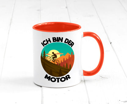 Ich bin der Motor | Mountainbiking Fahrrad Berge Geschenkidee Humor Tasse