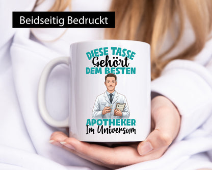Im Universum: Apotheker | Apotheke Pharmazie Geschenkidee Humor Tasse