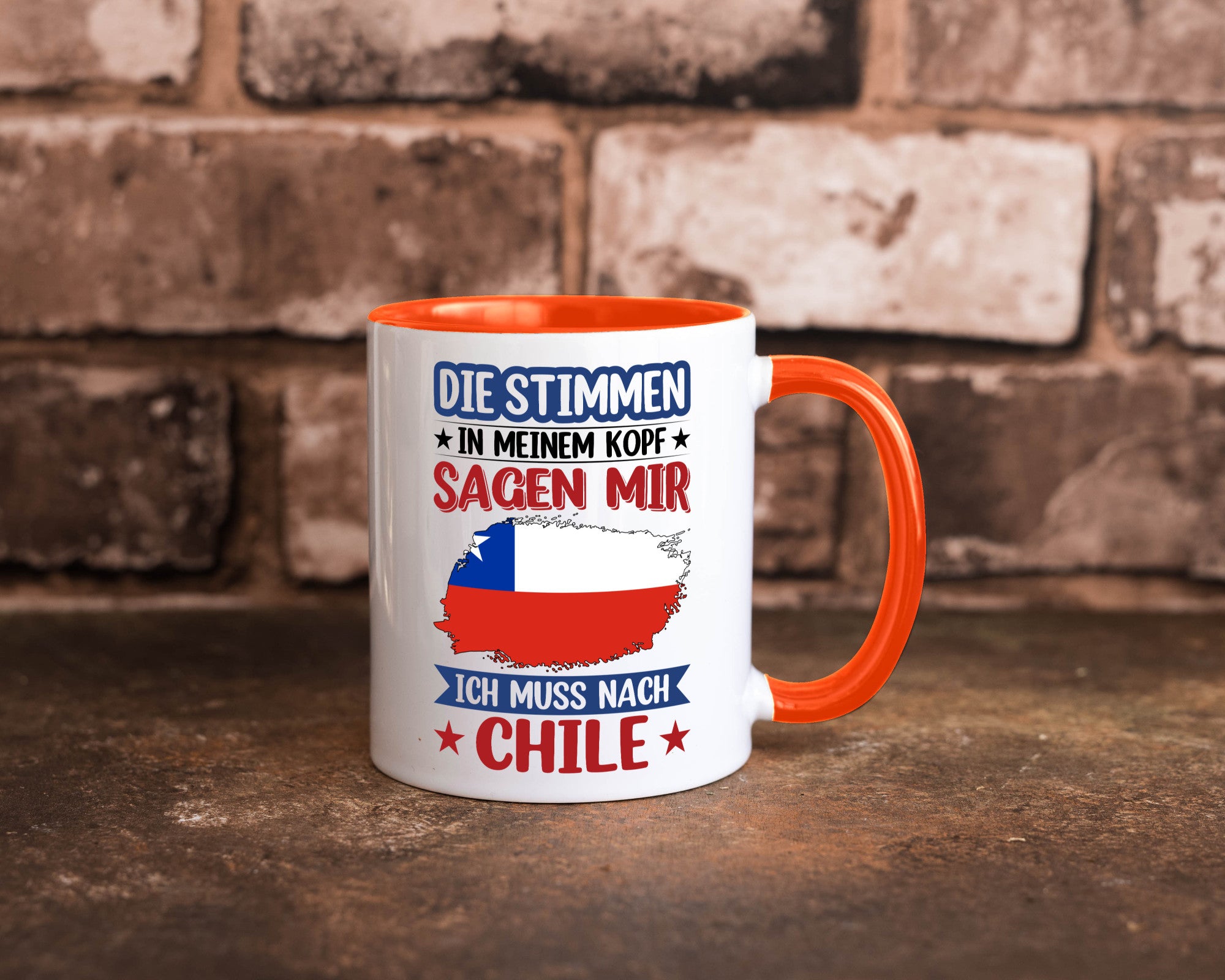 Chile | Urlaub Stimmen in meinem Kopf Traumland Geschenkidee Humor Tasse