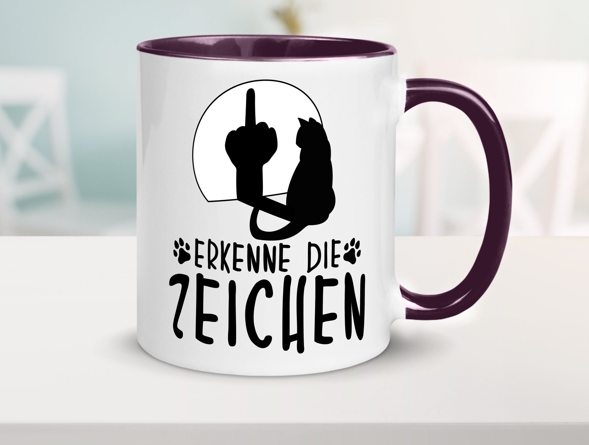 Erkenne die Zeichen | Katze Humor Tierliebhaber Geschenkidee Tasse