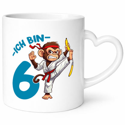 Ich bin 6 | 6. Geburtstag Karate Kampfsport Affe Geschenkidee Humor Tasse