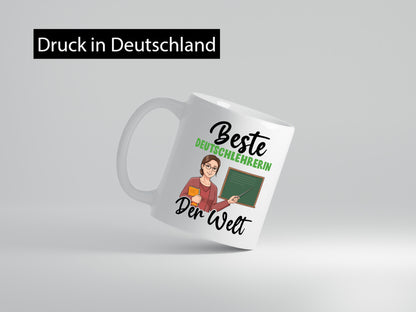 Beste Deutschlehrerin | Lehrer v2 Geschenkidee Humor Tasse