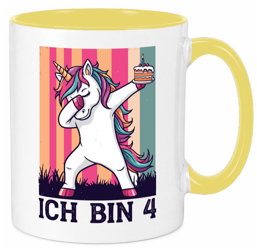 4 Geburtstag | Einhorn Damping Mädchen lustig Geschenkidee Geschenk Tasse