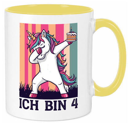 4 Geburtstag | Einhorn Damping Mädchen lustig Geschenkidee Geschenk Tasse
