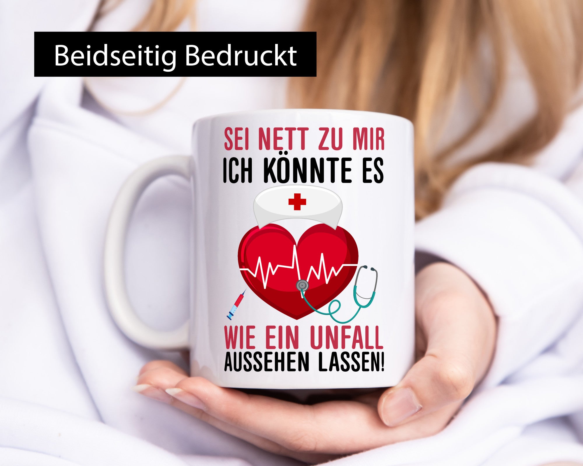 Sei nett zu mir | Krankenschwester Arzt Klinik Spritze lustig Humor