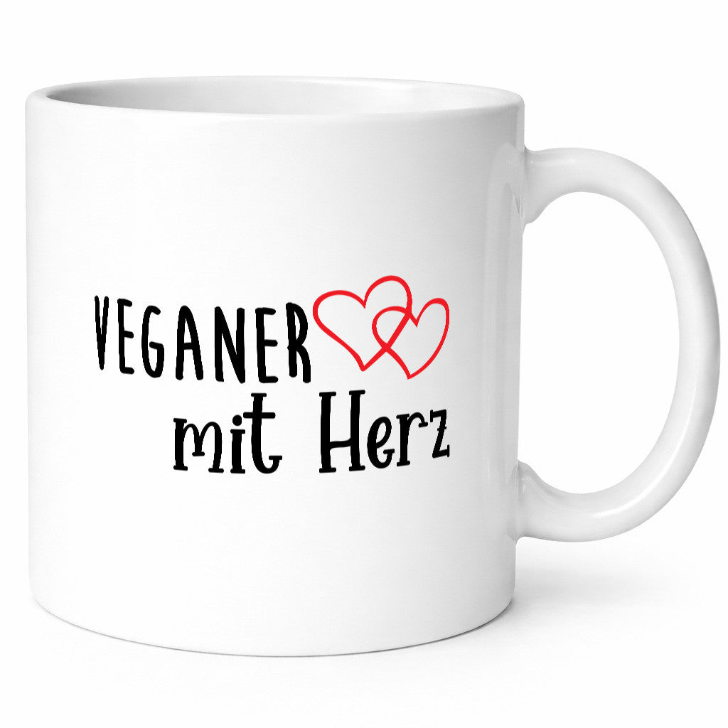 Veganer mit Herz | ich liebe Tiere Humor Tierliebhaber Geschenkidee Tasse