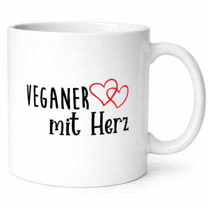 Veganer mit Herz | ich liebe Tiere Humor Tierliebhaber Geschenkidee Tasse