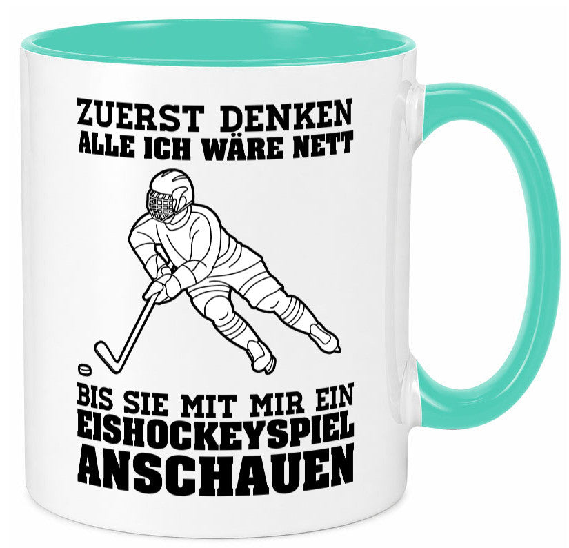 Eishockeyspiel | Eishockeyfan Tasse Eishockeyspieler Humor Geschenkidee