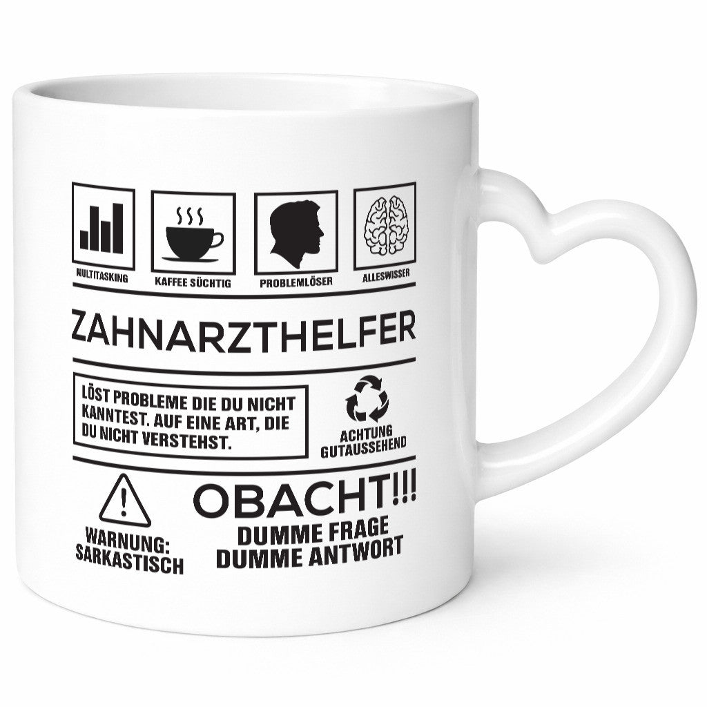Achtung Probleme Zahnarzthelfer | Zahnmedizin Geschenkidee Humor Tasse