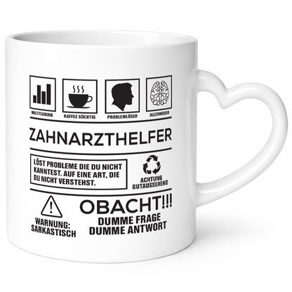 Achtung Probleme Zahnarzthelfer | Zahnmedizin Geschenkidee Humor Tasse