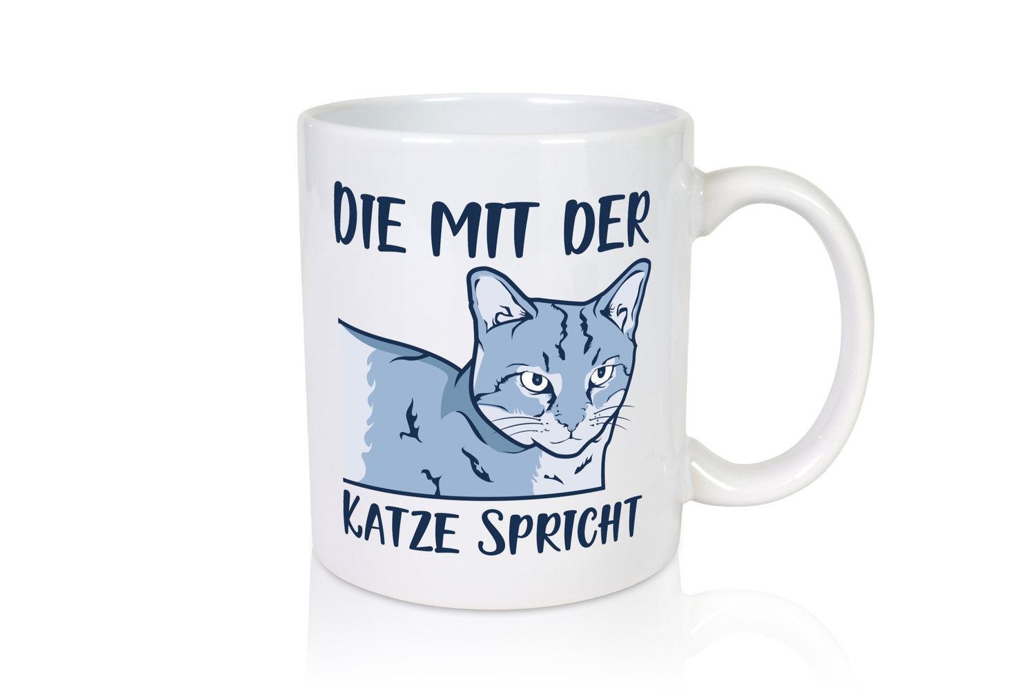 Die mit der Katze spricht | Humor Tierliebhaber Geschenkidee Tasse