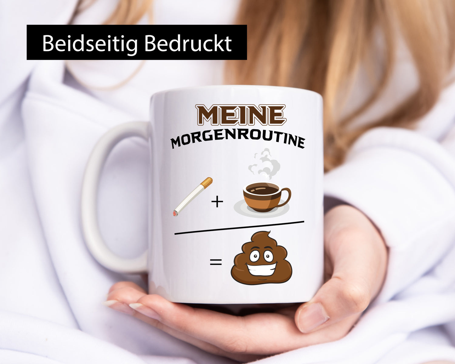 Meine Morgenroutine Geschenkidee Humor Tasse