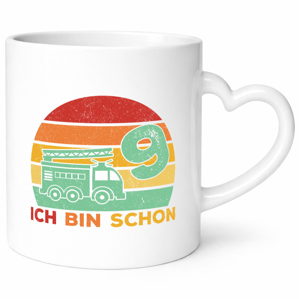 9. geburtstag | Feuerwehrauto 9 Jahre Feuerwehr Geschenk Geschenkidee lustiger Tasse