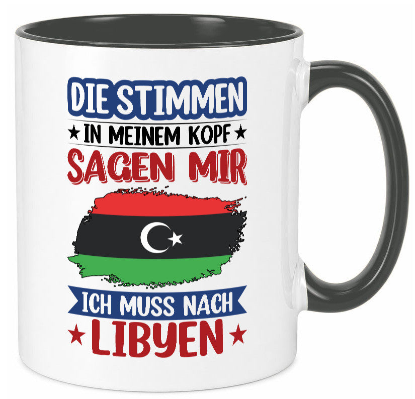 Libyen | Urlaub Stimmen in meinem Kopf Traumland Geschenkidee Humor Tasse