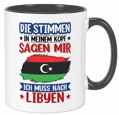 Libyen | Urlaub Stimmen in meinem Kopf Traumland Geschenkidee Humor Tasse