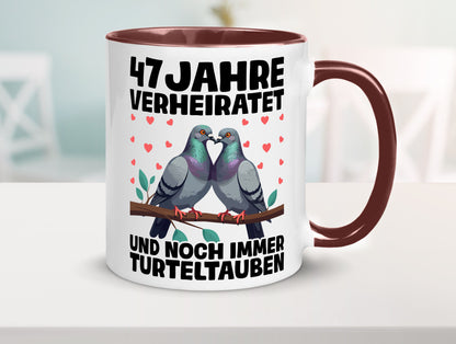 47 Jahre verheiratet | Turteltauben Ehe Ehepaar Humor Geschenkidee Tasse