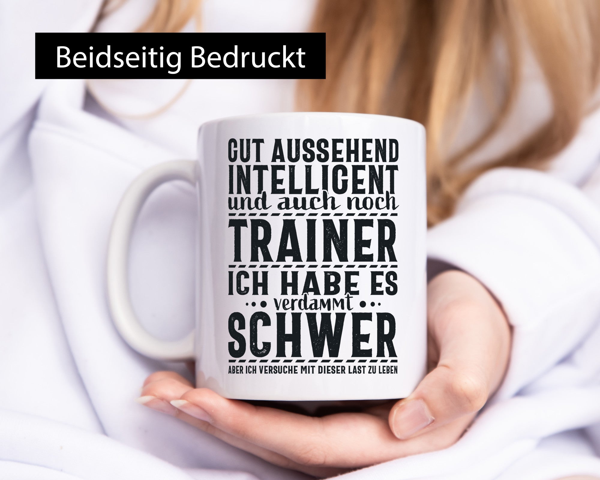 Gut aussehender Trainer |gestrichelte Linie | Punkte lustiger Spruch Geschenk