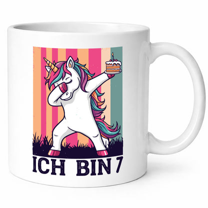 7 Geburtstag | Einhorn Damping Mädchen Geschenkidee Humor Tasse