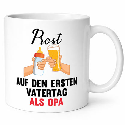 Prost auf den ersten Vatertag als Opa Humor Familie Geschenkidee Tasse