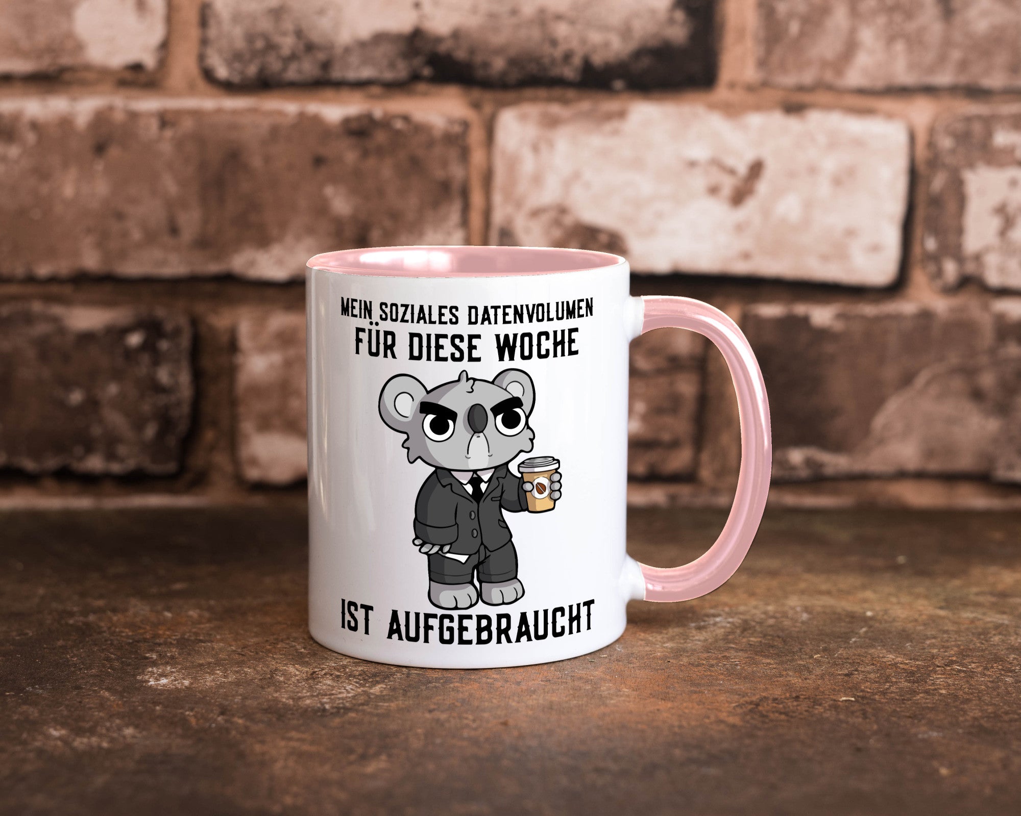 Soziales Datenvolumen | wütender Bär Einzelgänger Nerd Geschenkidee Humor Tasse