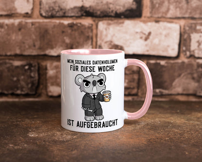 Soziales Datenvolumen | wütender Bär Einzelgänger Nerd Geschenkidee Humor Tasse